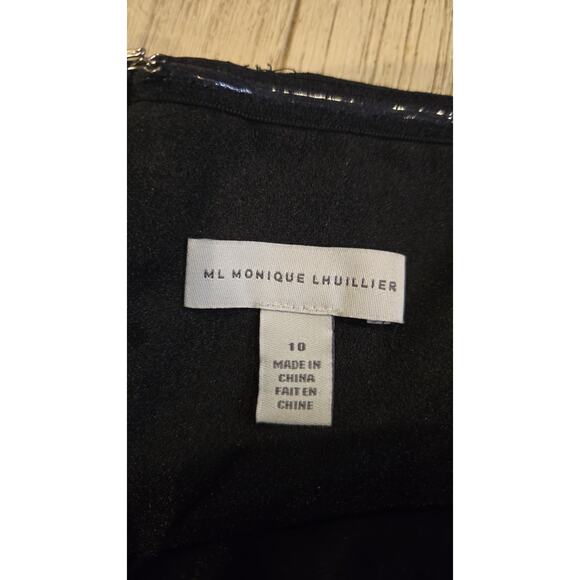 ML Monique Lhuillier Women's Strapless Naomi Jacquard Floral Minidress Black 10 - Picture 12 of 12